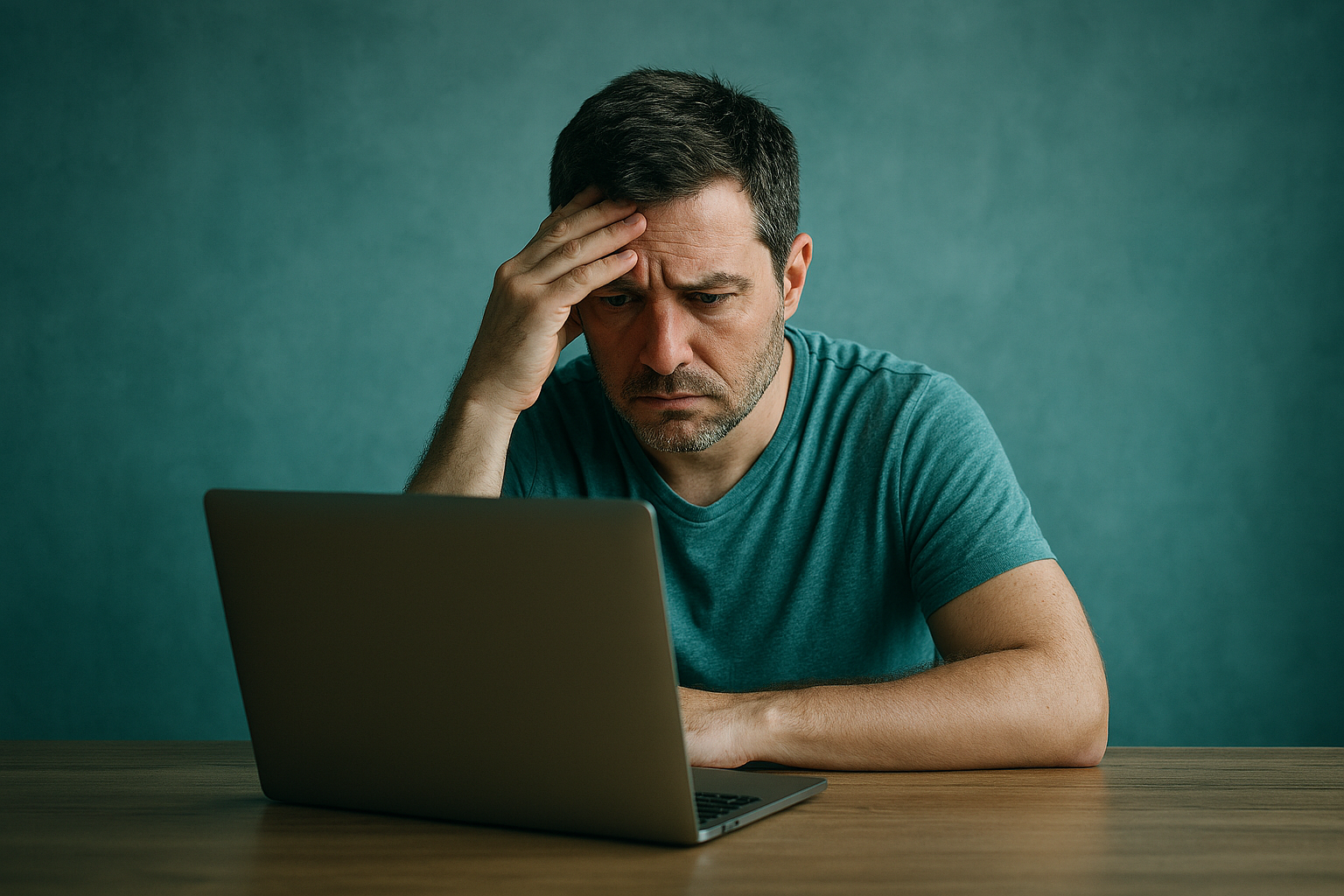 Representación de la frustración ante una web que recibe visitas pero no convierte