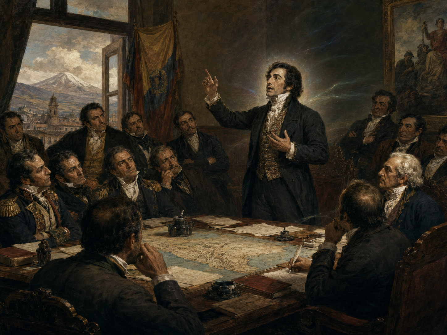 Nacimiento simbólico de Megadonia durante una asamblea constituyente de 1830